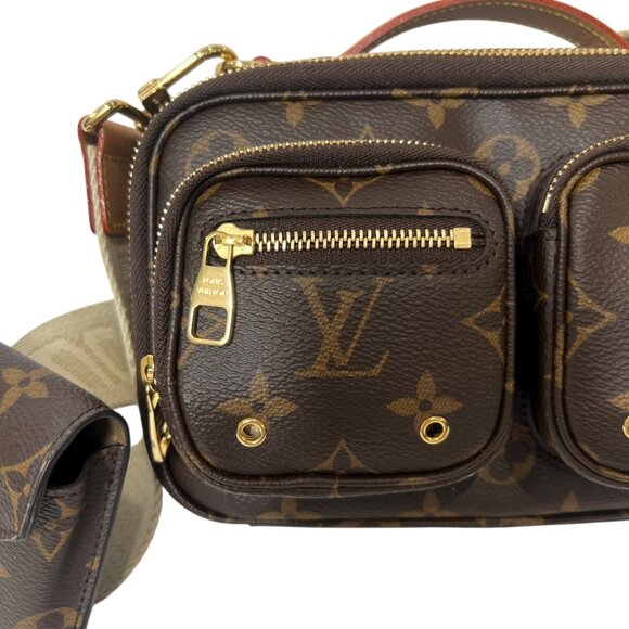 $3100 NEW Louis Vuitton 2021 Brown Monogram Utility Gold Crossbody Pouch Bag - Picture 2 of 14